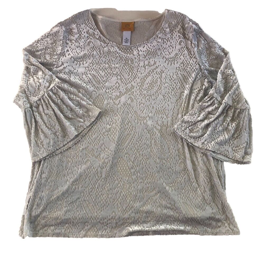 Ruby Rd. Tunic Top 3/4 Bell Sleeve Built In Tank Top XL